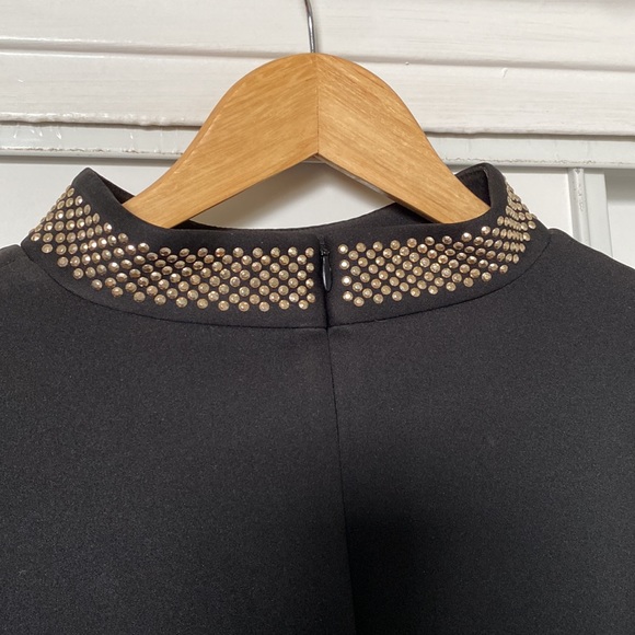 Calvin Klein black sheath dress with gold neck accent - Picture 3 of 4